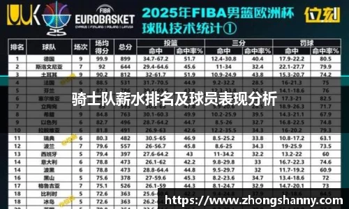 骑士队薪水排名及球员表现分析